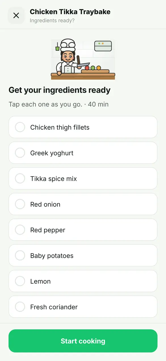 Guided cooking mode